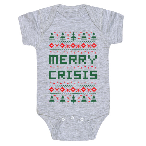 Merry Crisis Ugly Christmas Sweater Baby One-Piece