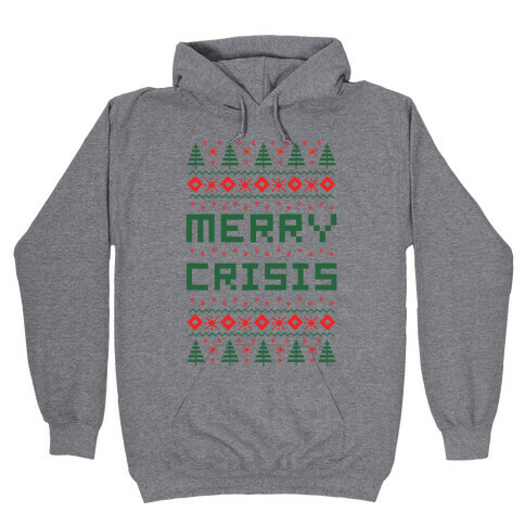 Merry Crisis Ugly Christmas Sweater Hooded Sweatshirt