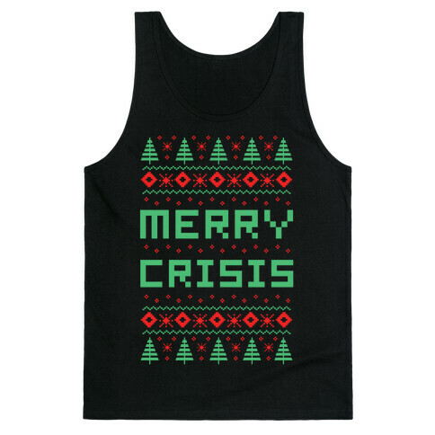 Merry Crisis Ugly Christmas Sweater Tank Top