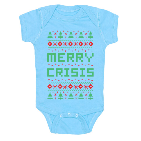 Merry Crisis Ugly Christmas Sweater Baby One-Piece