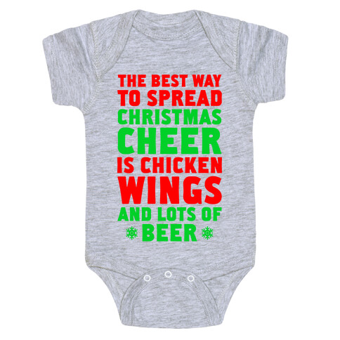 The Best Way To Spread Christmas Cheer Is Chicken Wings And Lots Of Beer Baby One-Piece