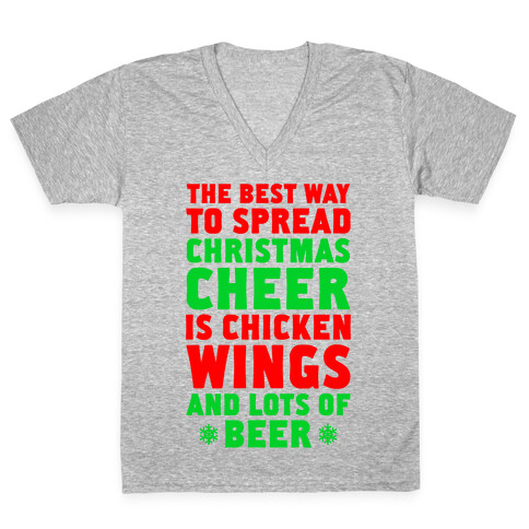 The Best Way To Spread Christmas Cheer Is Chicken Wings And Lots Of Beer V-Neck Tee Shirt