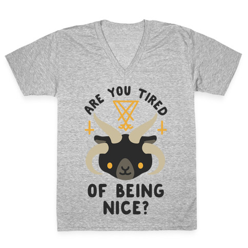 Are You Tired of Being Nice Cute Satan V-Neck Tee Shirt