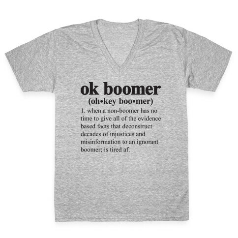 Ok Boomer Definition V-Neck Tee Shirt