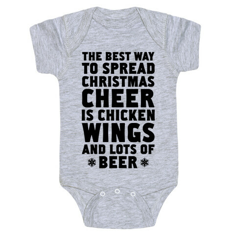The Best Way To Spread Christmas Cheer Is Chicken Wings And Lots Of Beer Baby One-Piece