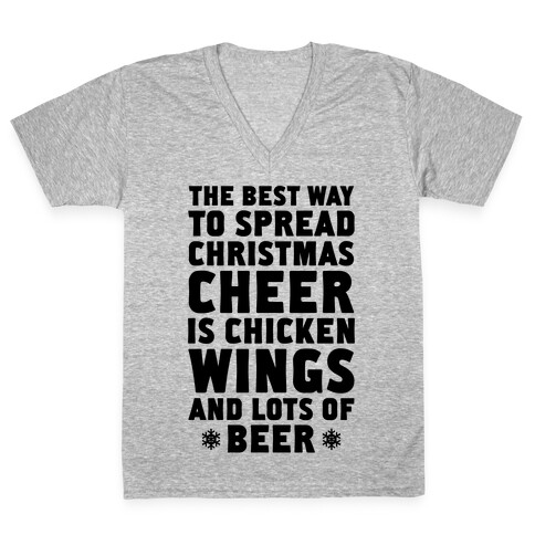 The Best Way To Spread Christmas Cheer Is Chicken Wings And Lots Of Beer V-Neck Tee Shirt