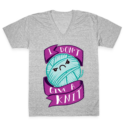 I Don't Give A Knit V-Neck Tee Shirt