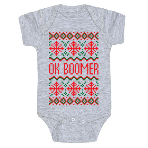 Ok Boomer Ugly Christmas Sweater Baby One-Piece