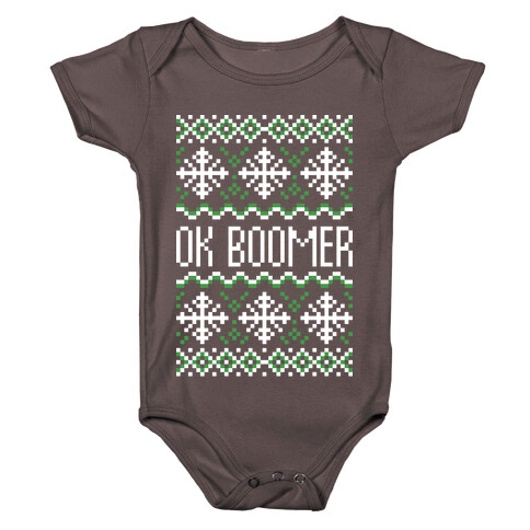 Ok Boomer Ugly Christmas Sweater Baby One-Piece