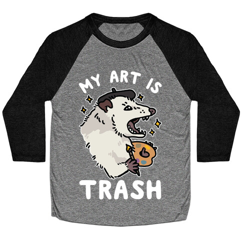 My Art is Trash Possum Baseball Tee