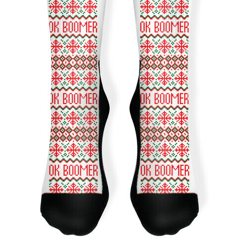 Ok Boomer Ugly Christmas Sweater Sock