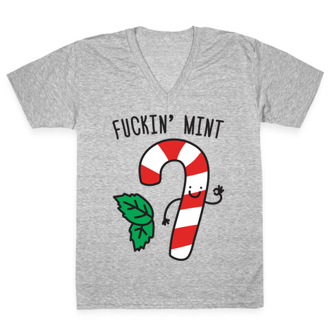 F***in' Mint Candy Cane V-Neck Tee Shirt