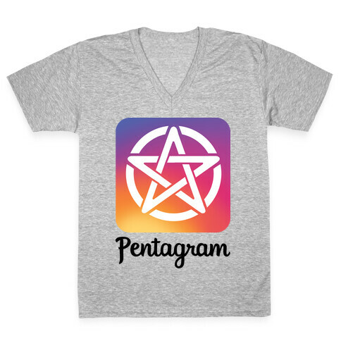 Pentagram Instagram Parody V-Neck Tee Shirt