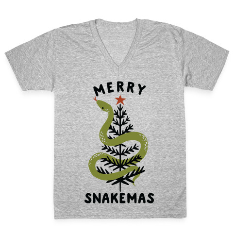 Merry Snakemas V-Neck Tee Shirt