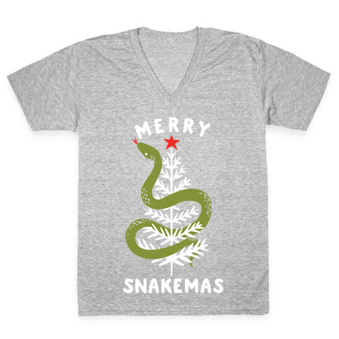 Merry Snakemas V-Neck Tee Shirt