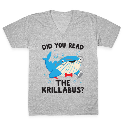 Did You Read The Krillabus? Whale V-Neck Tee Shirt