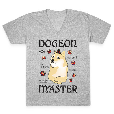 Dogeon Master Doge DM V-Neck Tee Shirt