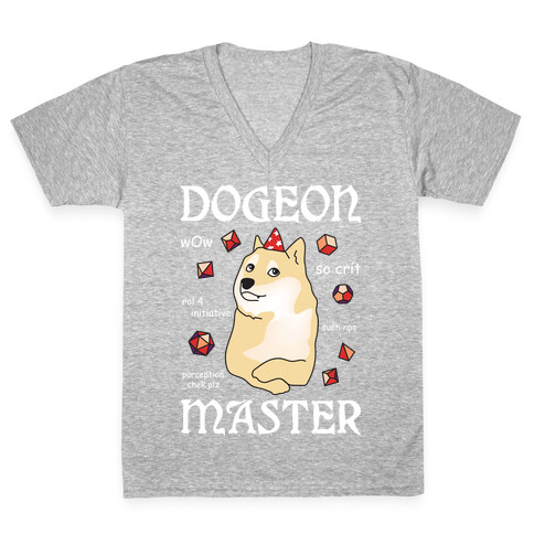 Dogeon Master Doge DM V-Neck Tee Shirt