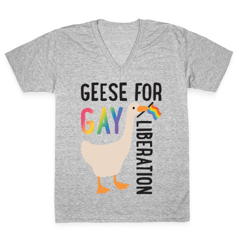 Geese For Gay Liberation V-Neck Tee Shirt