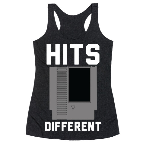 Hits Different Game Cartridge  Racerback Tank Top