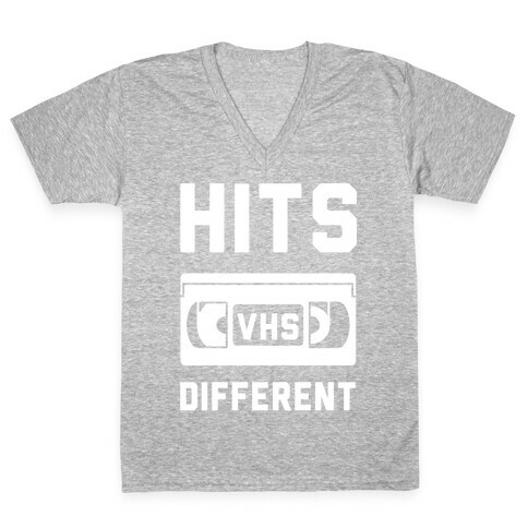 Hits Different VHS V-Neck Tee Shirt