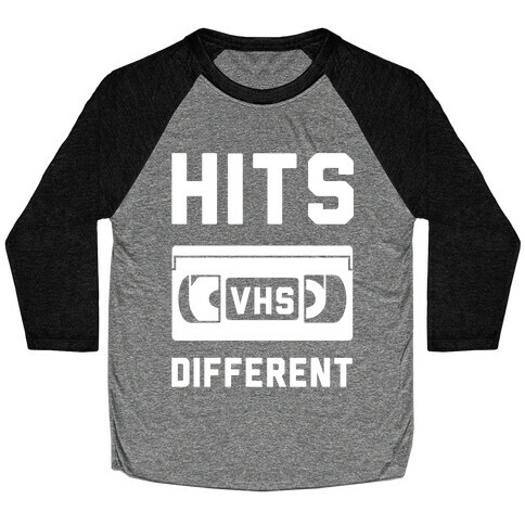 Hits Different VHS Baseball Tee