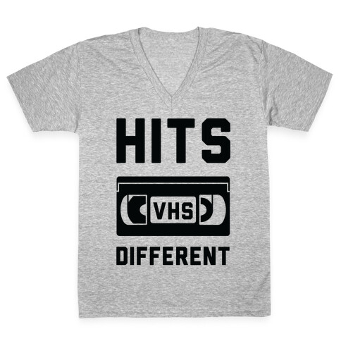 Hits Different VHS V-Neck Tee Shirt