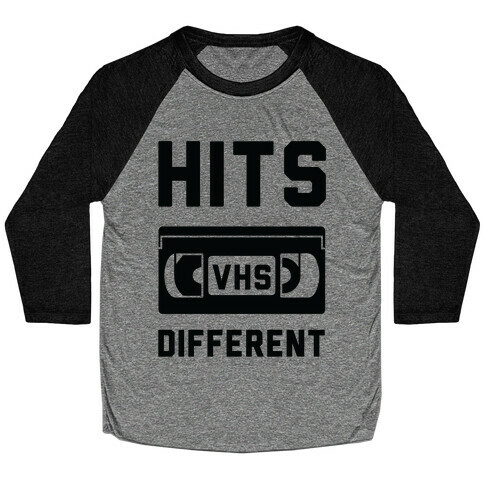 Hits Different VHS Baseball Tee