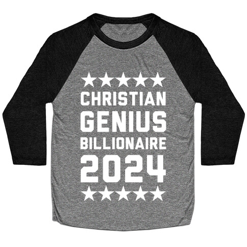 Christian Genius Billionaire 2024 Baseball Tee