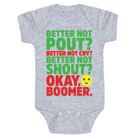 Okay Boom Santa Parody Baby One-Piece