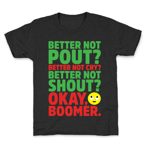 Okay Boom Santa Parody White Print Kids T-Shirt