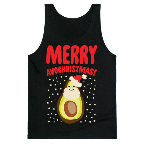 Merry Avochristmas White Print Tank Top