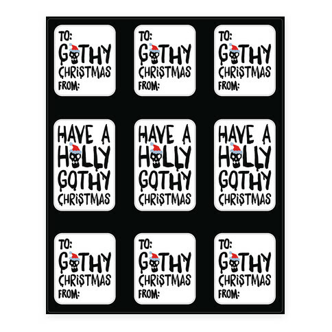 Have A Holly Gothy Christmas Stickers and Decal Sheet