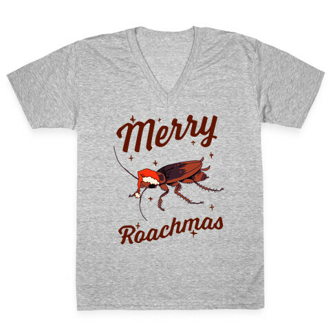 Merry Roachmas V-Neck Tee Shirt