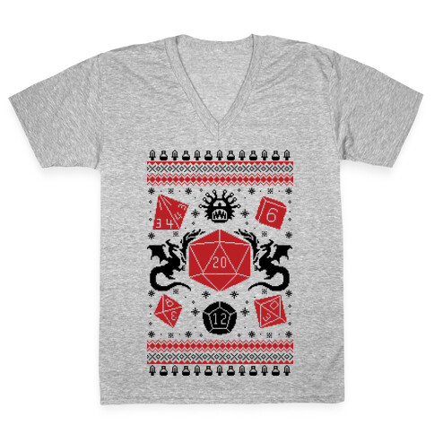 D&D Ugly Sweater V-Neck Tee Shirt