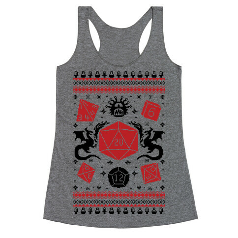 D&D Ugly Sweater Racerback Tank Top