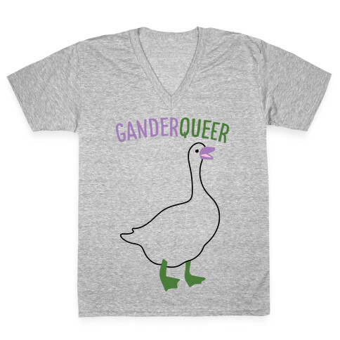 Ganderqueer (Goose Parody) V-Neck Tee Shirt