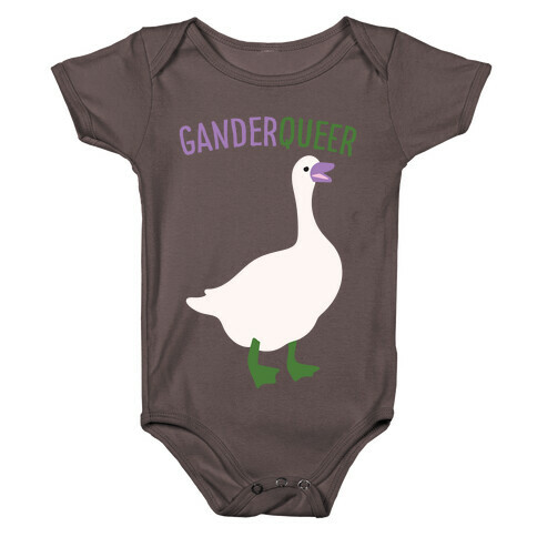 Ganderqueer (Goose Parody) White Print Baby One-Piece