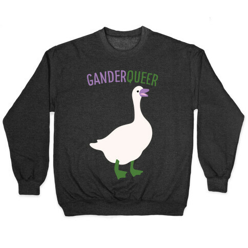 Ganderqueer (Goose Parody) White Print Pullover