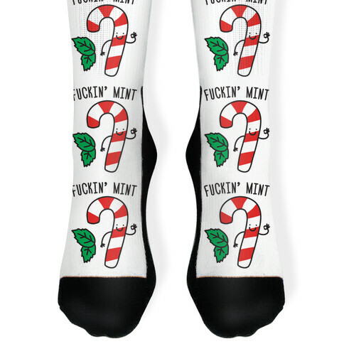 F***in' Mint Candy Cane Sock