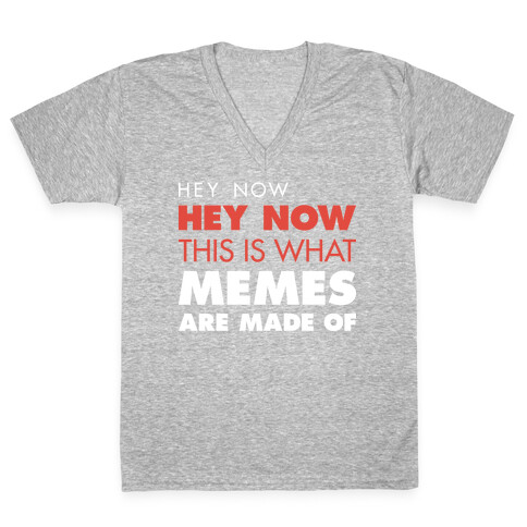 Hey Now, Hey Now, This Is What Memes Are Made Of  V-Neck Tee Shirt