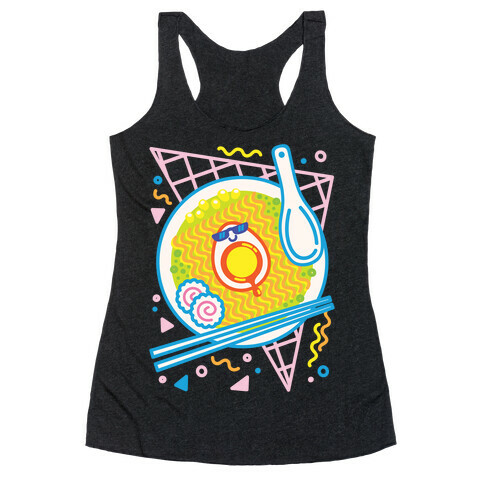 Rad-men (Rad Ramen) White Print Racerback Tank Top