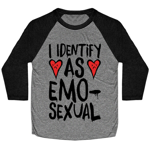 I Identify as Emo-sexual Parody Baseball Tee