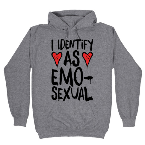 I Identify as Emo-sexual Parody Hooded Sweatshirt