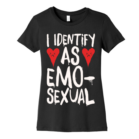 I Identify as Emo-sexual Parody White Print Womens T-Shirt