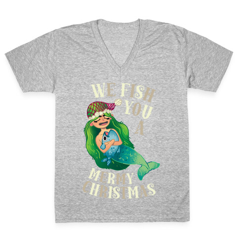 We Fish You a Mermy Christmas V-Neck Tee Shirt