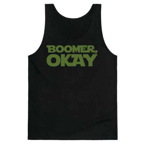 Boomer Okay Parody White Print Tank Top