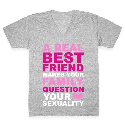 Real Best Friend V-Neck Tee Shirt