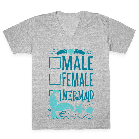 Male, Female, Mermaid V-Neck Tee Shirt