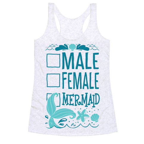 Male, Female, Mermaid Racerback Tank Top